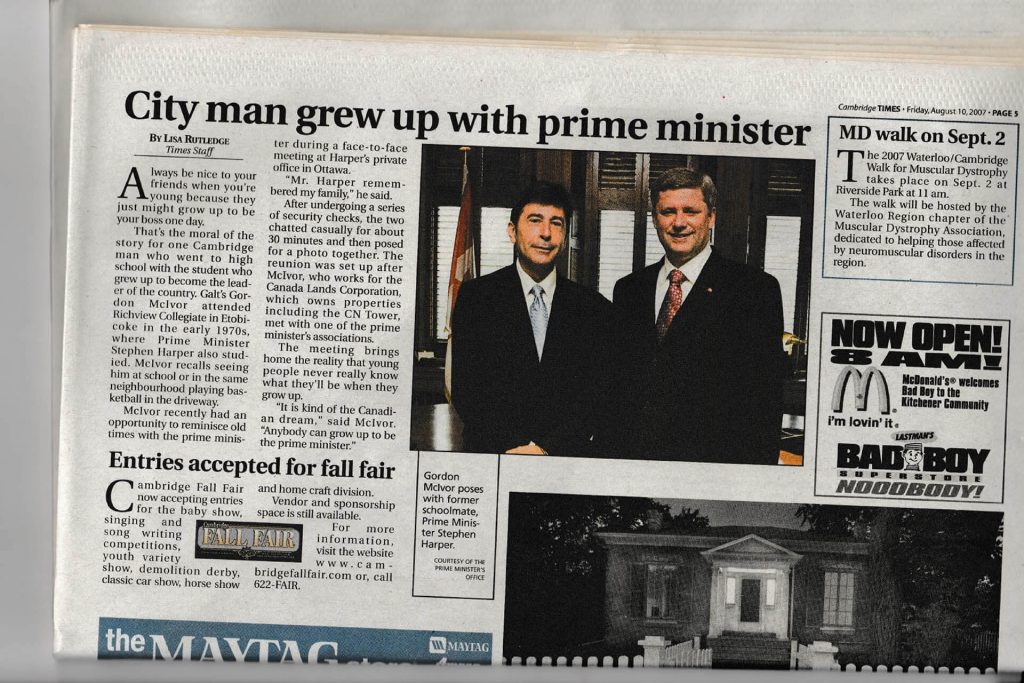 Man experiences unique childhood with Prime Minister.