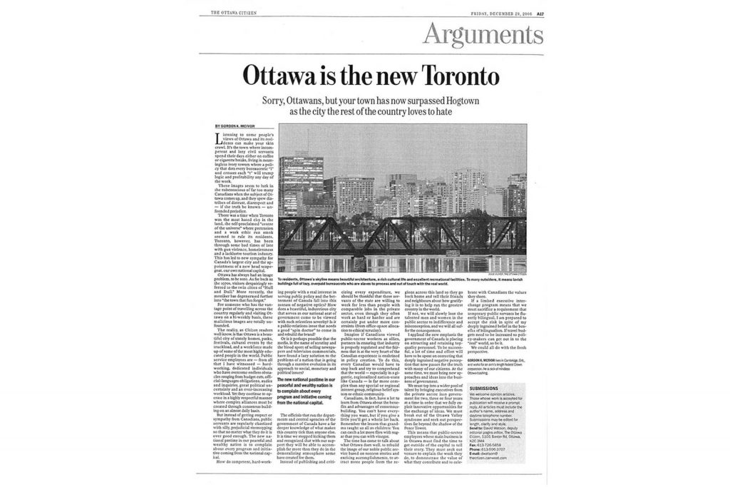 Ottawa is the new Toronto News Article
