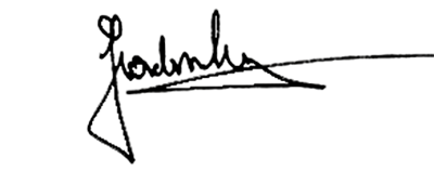 A Signature in Black Color on a Transparent Background