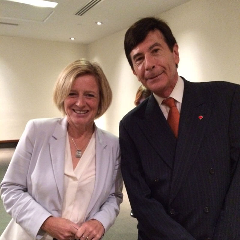 With Alberta Premier Rachael Notley, circa 2016